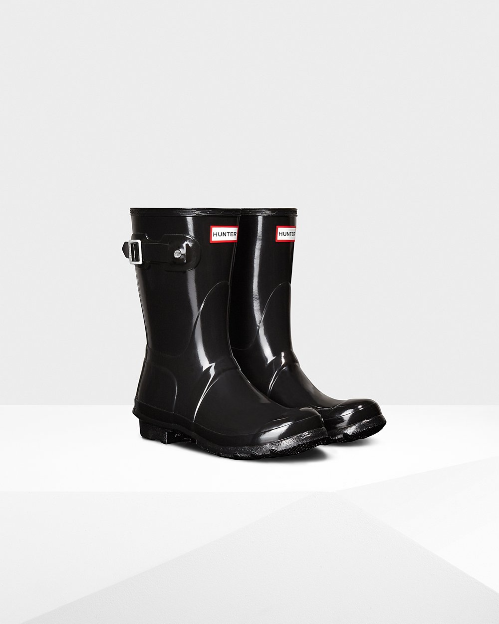 Botas de Lluvia Cortas Hunter Mujer - Original Gloss - Negros - QOBYZTS-39